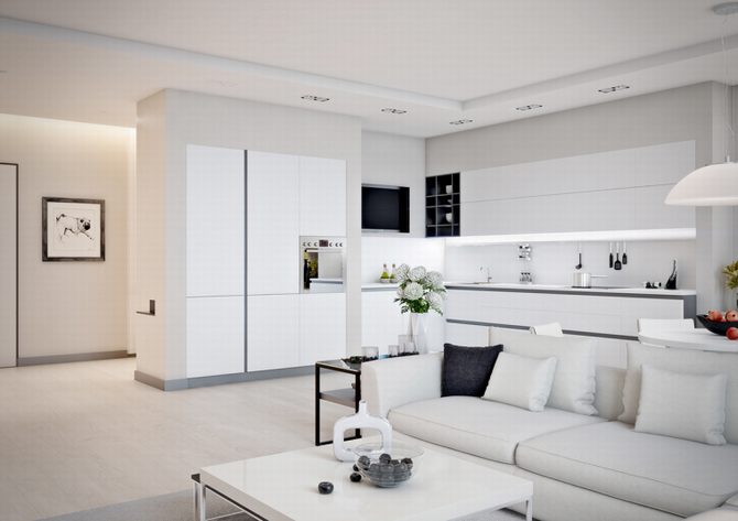 Ý tưởng thiết kế căn hộ hiện đại với style trắng sáng