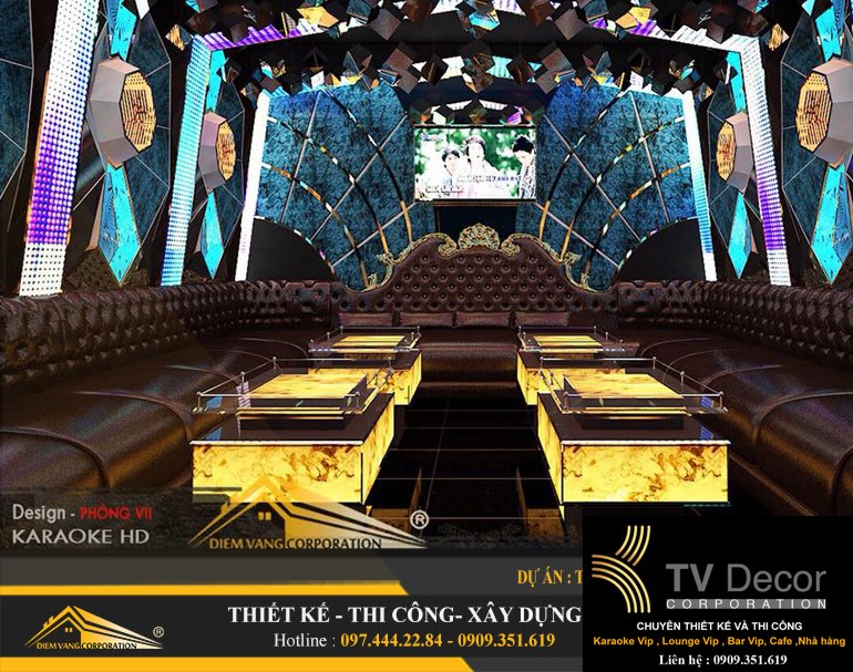 Thiết kế thi công phòng karaoke phòng Vip 2