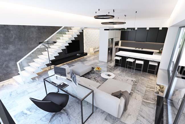 Ý tưởng thiết kế căn hộ duplex penthouse với thiết kế hiện đại sang trọng 3
