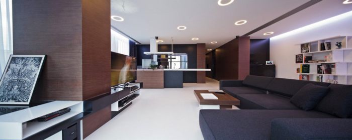 Ý tưởng thiết kế,penthouse sang trọng,với 3 màu trắng,đen và nâu 12