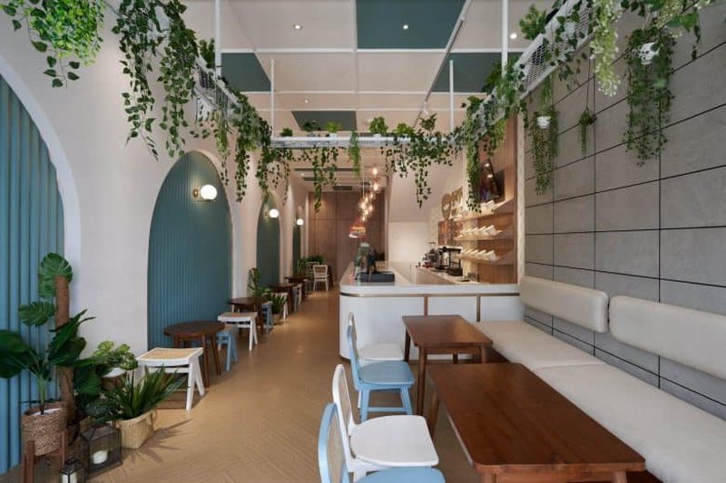 Thiết kế nội thất cây xanh và ánh sáng nhà hàng phong cách nhiệt đới 4