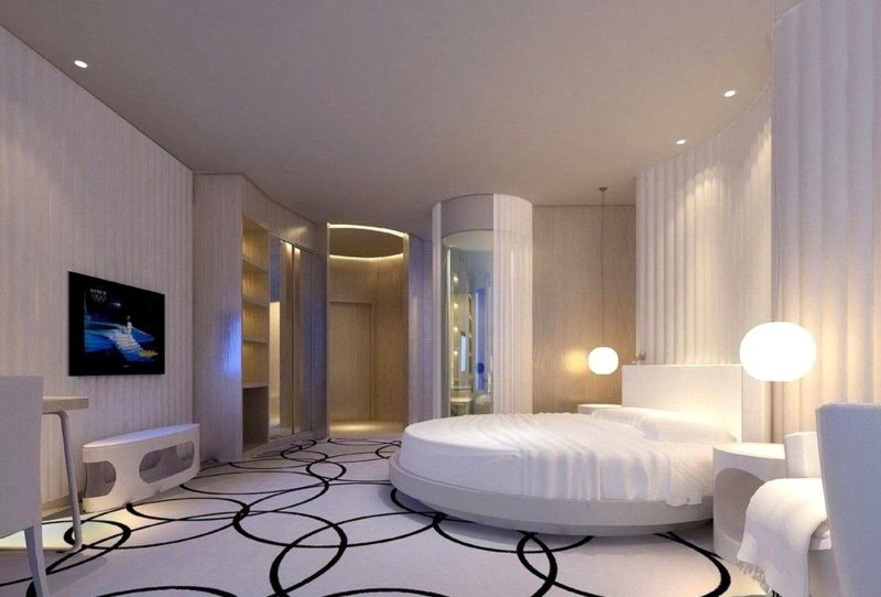 Thiết kế phòng ngủ đẹp sang trọng với giường tròn mới hot 7