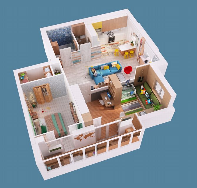 Giải pháp mở rộng không gian nội thất hiện đại cho căn nhà 80 m2 2