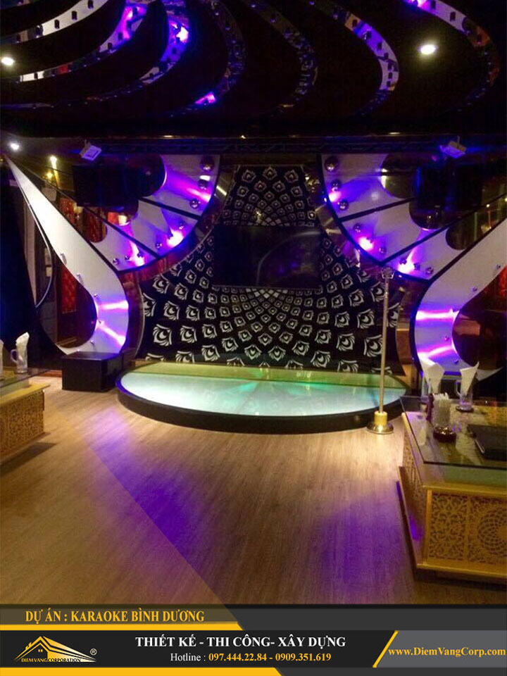 thi công thực tế karaoke phong cách cổ điển 12