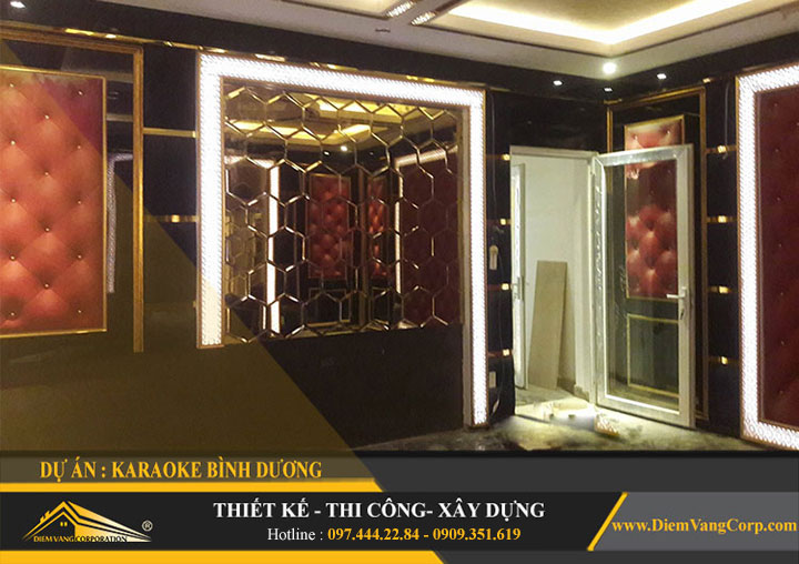 thi công thực tế karaoke phong cách cổ điển 9