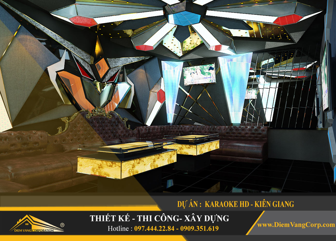 thiết kế karaoke phòng vip 4 , karaoke led vui nhộn
