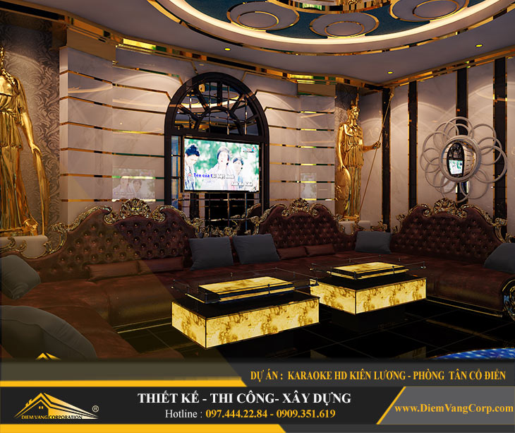 Dự án thiết kế,thi công karaoke,Kiên Lương,Phòng 1 Tân Cổ Điển 3