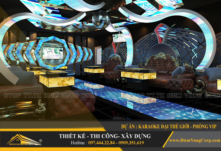 Thiết kế thi công phòng Vip Karaoke Đại Thế Giới,mini bar 4
