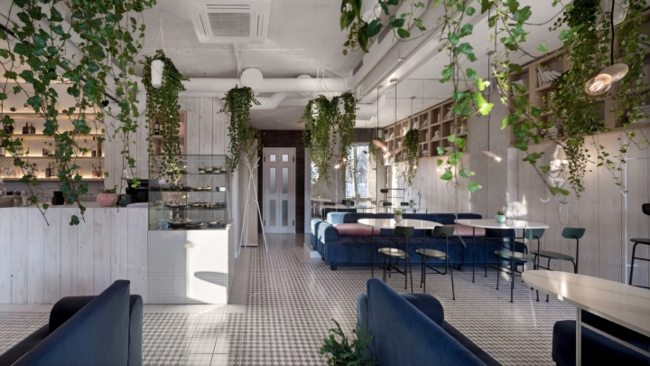 Nhà hàng thiết kế không gian đẹp tươi sáng như khu vườn xanh 2