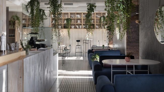 Nhà hàng thiết kế không gian đẹp tươi sáng như khu vườn xanh 6