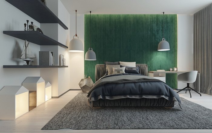 thiết kế nội thất giường ngủ hiện đại