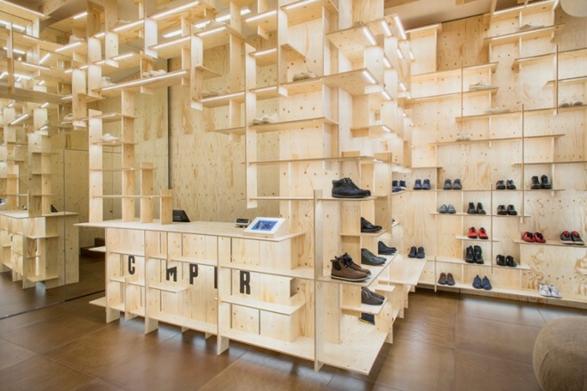 Ý tưởng thiết kế shop giầy với nội thất gỗ độc đáo 4