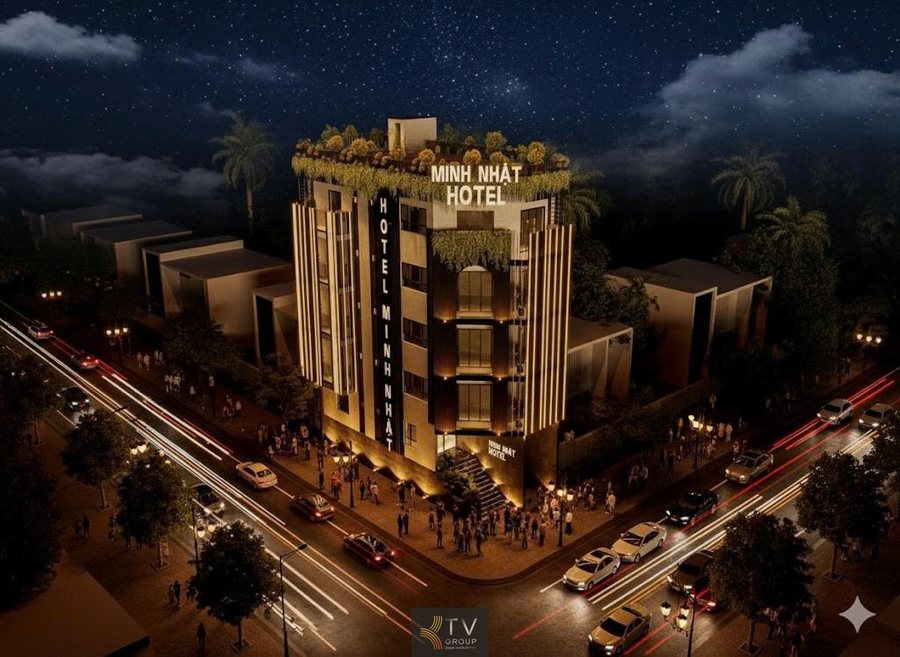 Dự án phù hợp cho mô hình khách sạn boutique 3–4 sao tại khu đô thị hoặc trục đường thương mại. Thiết kế chú trọng tạo trải nghiệm nhận diện ban đêm, tối ưu hóa mặt tiền để tăng khả năng nhận biết thương hiệu, đồng thời cân bằng yếu tố thẩm mỹ và chi phí vận hành với các giải pháp vật liệu bền và hệ LED tiết kiệm điện.