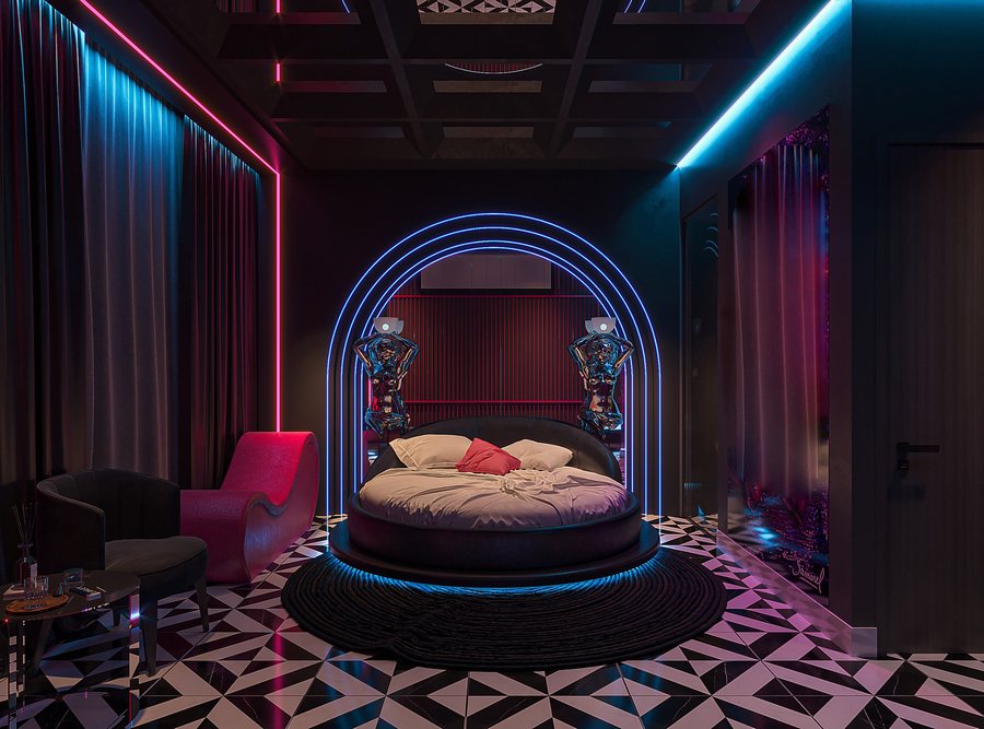 Thiết Kế Phòng Khách Sạn Hiện Đại Ánh Sáng Nightlife | Dự Án Thực Hiện Bởi KTV Group