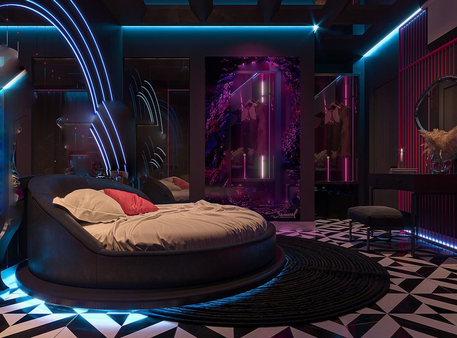 Thiết kế phòng khách sạn phong cách ánh sáng hiện đại, quyến rũ và đậm chất Nightlife