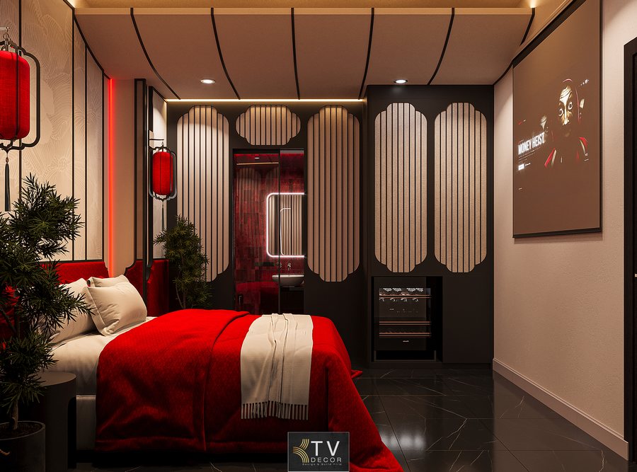 Mẫu thiết kế nội thất phòng khách sạn Á Đông hiện đại tinh tế – KTV Group 3