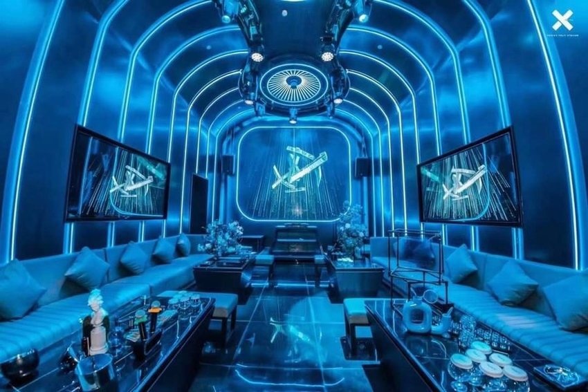 Thiết kế thi công karaoke - KTV LED 5D 6D với không gian vòm ánh sáng tương lai, nội thất hiện đại, trải nghiệm đẳng cấp