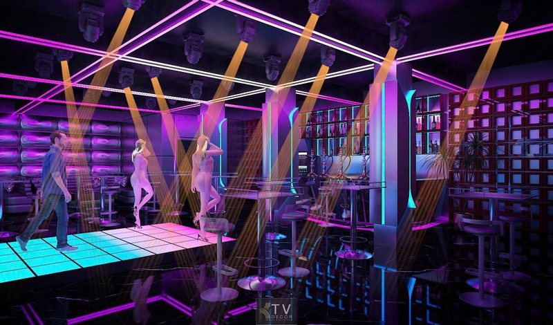 Phân khu chức năng bar club KTV khoa học  Bố trí bàn ghế quán bar club KTV  Thiết kế không gian chill bar club KTV 