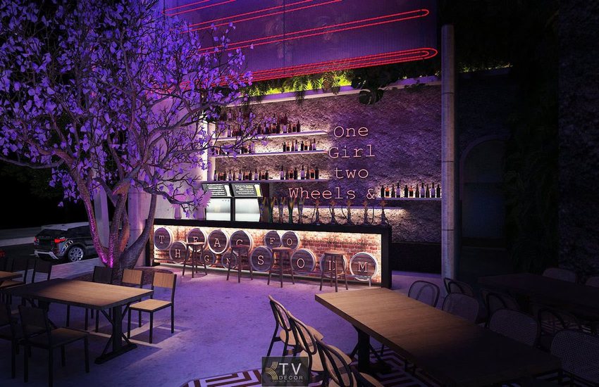 Thiết kế thi công beer food garden với quầy bar ngoài trời và không gian chill hiện đại – Dự án F&B THE GANGS