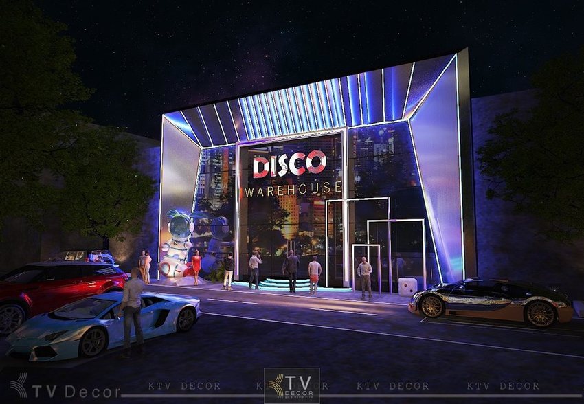 Thiết kế thi công trọn gói Beer Club & Beer Garden chuyên nghiệp phong cách hiện đại mặt tiền Disco Warehouse