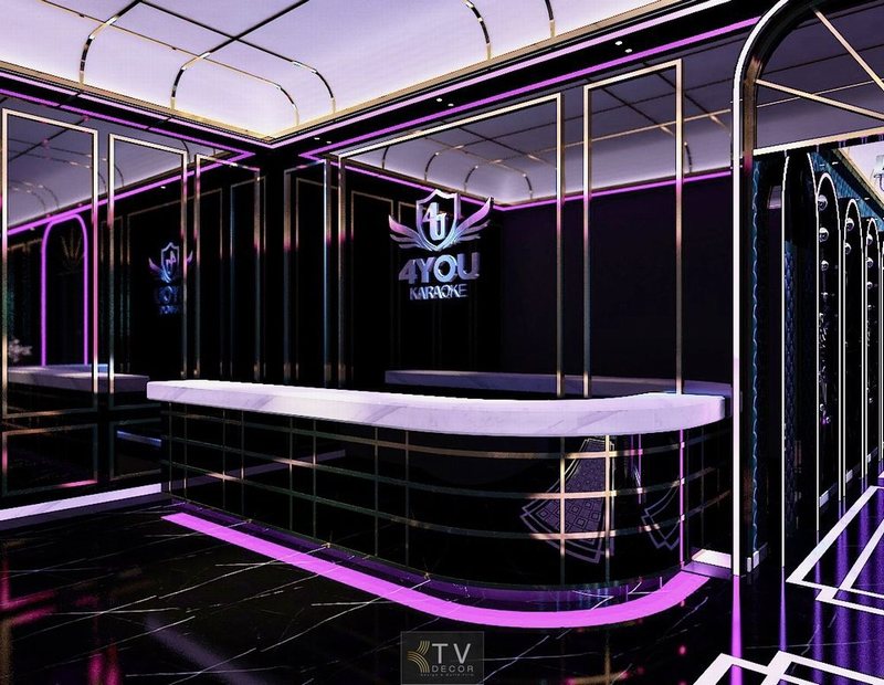 Mẫu thiết kế KTV karaoke đẹp 2226 – Quầy bar lễ tân 4YOU Karaoke ấn tượng, sang trọng