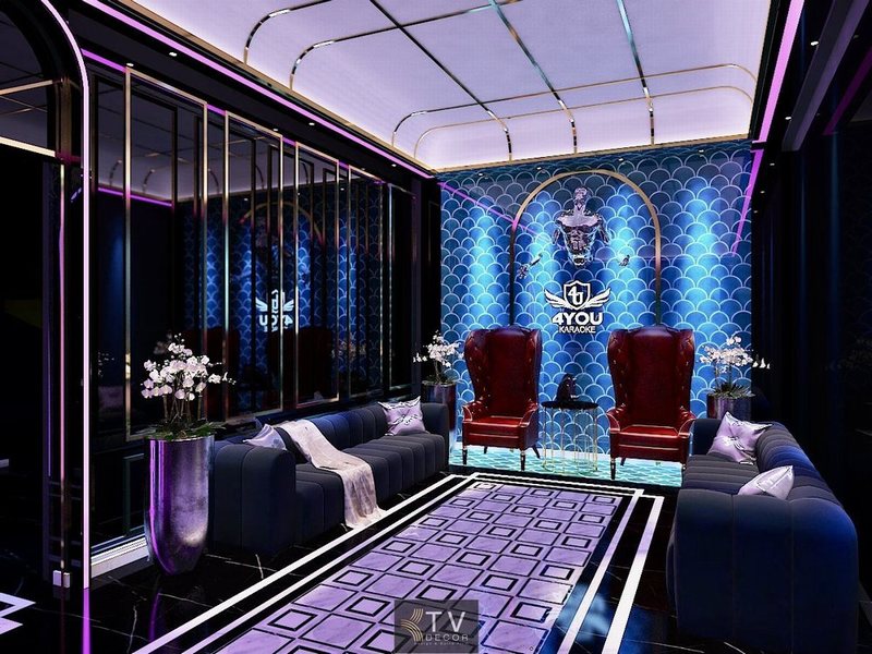 Thiết kế sảnh chờ KTV Karaoke đẹp 2229 với phong cách hiện đại sang trọng 