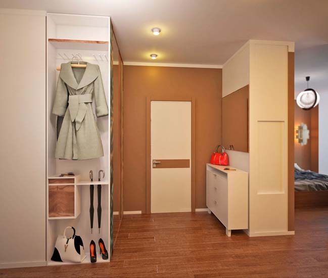 Thiết kế căn hộ chung cư 1 phòng ngủ với tông màu nâu ấm áp 5