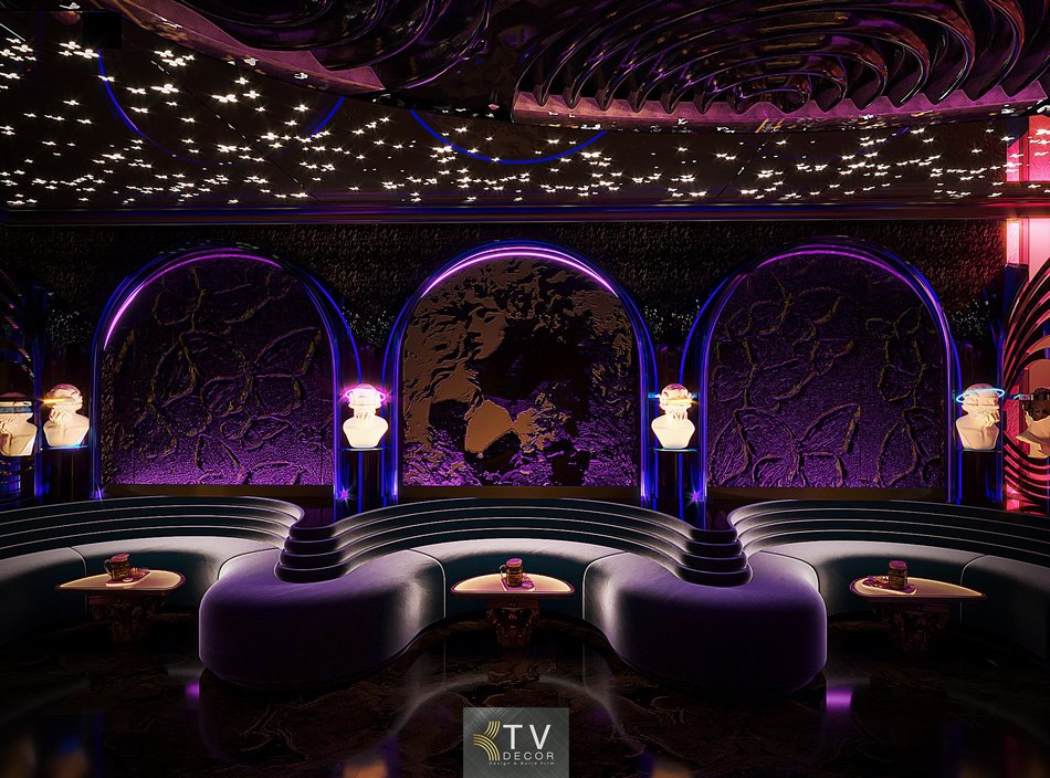 Không gian Lounge nhỏ kết hợp ghế sofa uốn cong tạo cảm giác riêng tư và đẳng cấp.  Alt 7 