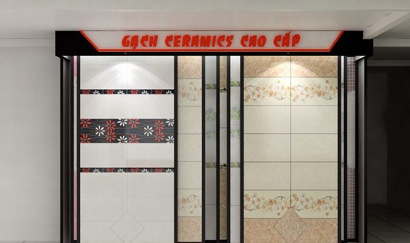 Báo giá kệ gạch lùa và kéo ưa chuộng trong thi công showroom vật liệu xây dựng 10