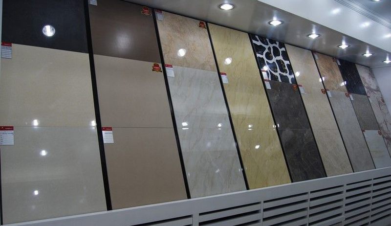 Thiết kế thi công showroom vật liệu xây dựng với mẫu kệ Gạch Nghiêng mới 4