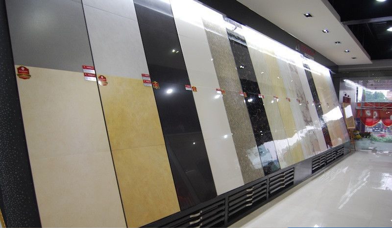 Thiết kế thi công showroom vật liệu xây dựng với mẫu kệ Gạch Nghiêng mới 6