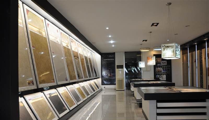 Kệ gạch nghiêng |Thiết kế thi công showroom vật liệu xây dựng 8