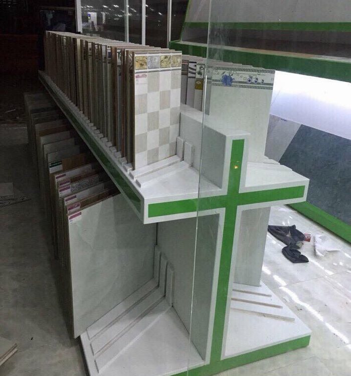 Mẫu kệ gạch lật trong thiết kế thi công cửa hàng kinh doanh vật liệu xây dựng 13