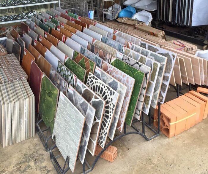 Mẫu kệ gạch lật trong thiết kế thi công cửa hàng kinh doanh vật liệu xây dựng 15