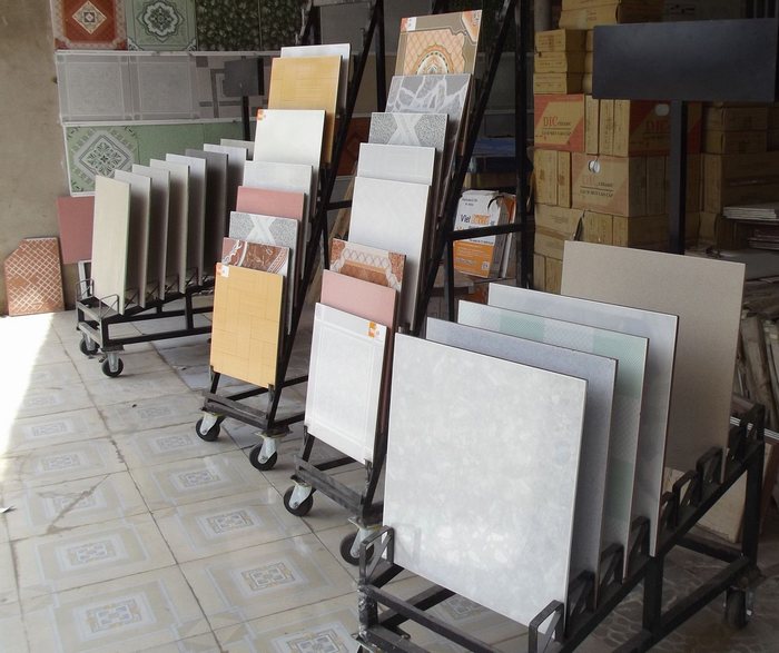 Mẫu kệ gạch lật trong thiết kế thi công cửa hàng kinh doanh vật liệu xây dựng 9