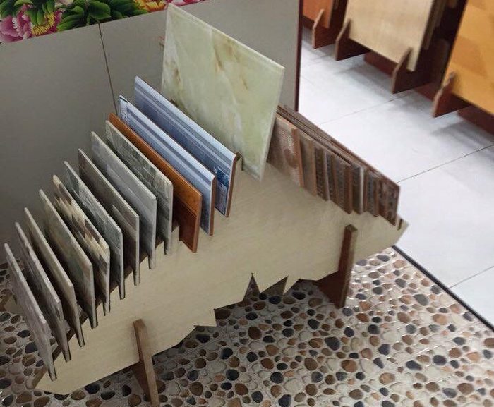 Mẫu kệ gạch lật ,trong thiết kế thi công, cửa hàng showroom ,kinh doanh vật liệu xây dựng 09