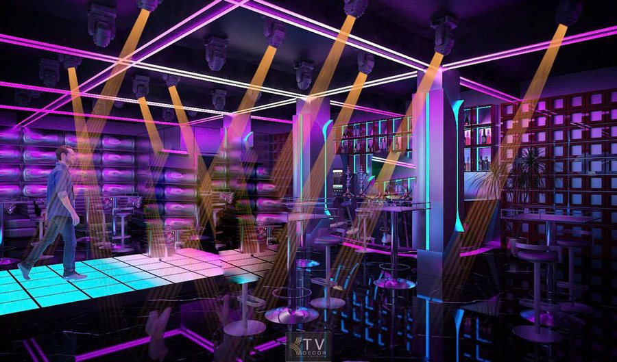 Thiết kế Bar Club thu hút khách bằng công nghệ LED hiện đại. 