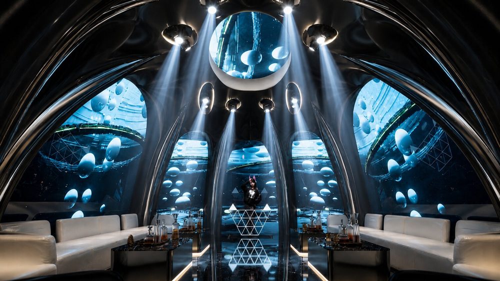 Thiết kế Karaoke KTV Futuristic Luxury cao cấp Mẫu thiết kế phòng Karaoke KTV đẹp hiện đại Thiết kế Karaoke KTV phong cách tương lai Không gian Karaoke KTV cao cấp với ánh sáng LED xanh Thiết kế phòng Karaoke KTV mái vòm độc đáo Nội thất Karaoke KTV sang trọng phong cách Futuristic Thiết kế Karaoke KTV kết hợp màn hình LED Phòng Karaoke KTV hiện đại với sofa cao cấp Thiết kế Karaoke KTV đẳng cấp phong cách nightlife Mẫu Karaoke KTV đẹp với kiến trúc vòm và ánh sáng