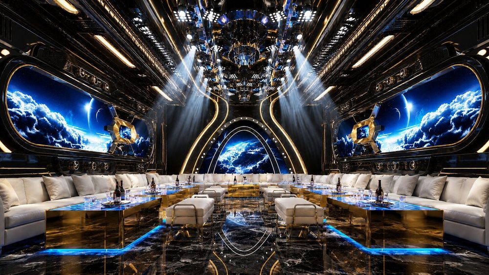 Thiết kế phòng karaoke hiện đại lấy cảm hứng từ không gian vũ trụ Không gian Karaoke KTV Luxury Galaxy đẳng cấp và ấn tượng