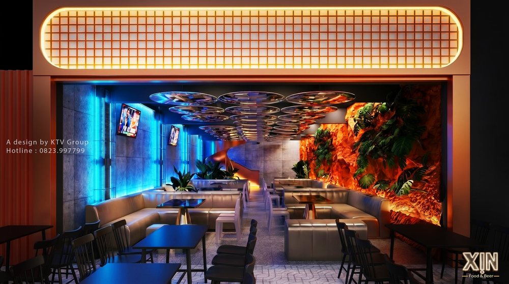 Thiết Kế Beer Garden Food Music với không gian mở, hiện đại và thu hút khách hàng.