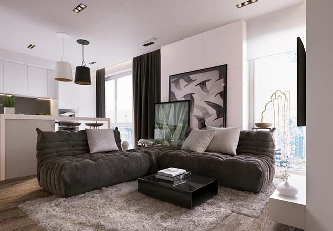 Ý tưởng thiết kế phòng khách đẹp dành cho căn hộ chung cư 5