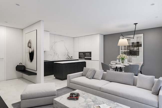 Ý tưởng thiết kế phòng khách đẹp dành cho căn hộ chung cư 6