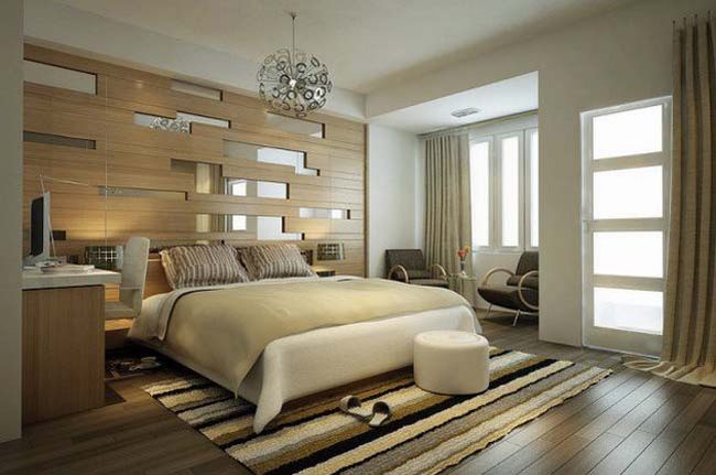 Thiết kế phòng ngủ với tường đẹp hiện đại VỚI vách mỹ thuật 2