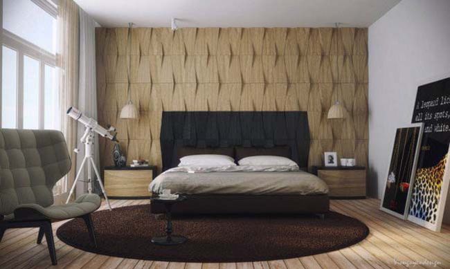 Thiết kế phòng ngủ với tường đẹp hiện đại VỚI vách mỹ thuật 9