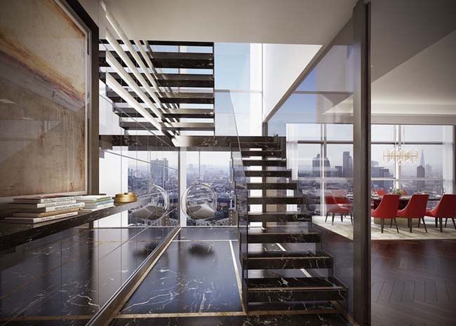 Ý tưởng thiết kế căn hộ penthouse thông tầng sang trọng 3