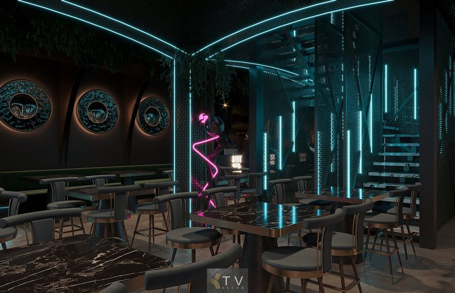 Thiết kế nhà hàng phong cách Lounge Club 19