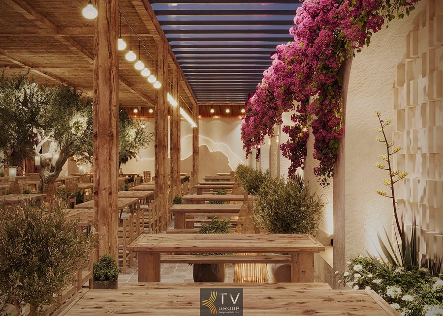 Thiết kế khu vực phục vụ Beer Garden hiện đại và chuyên nghiệp