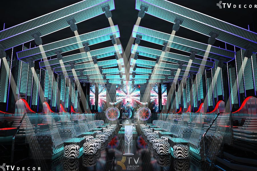 Mẫu Lounge Bar 1000m² hiện đại dành cho mô hình nightlife cao cấp. 