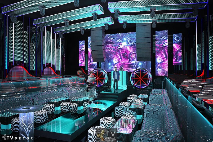 Thiết kế quầy VIP Lounge Bar với hệ thống ánh sáng lập trình thông minh. 
