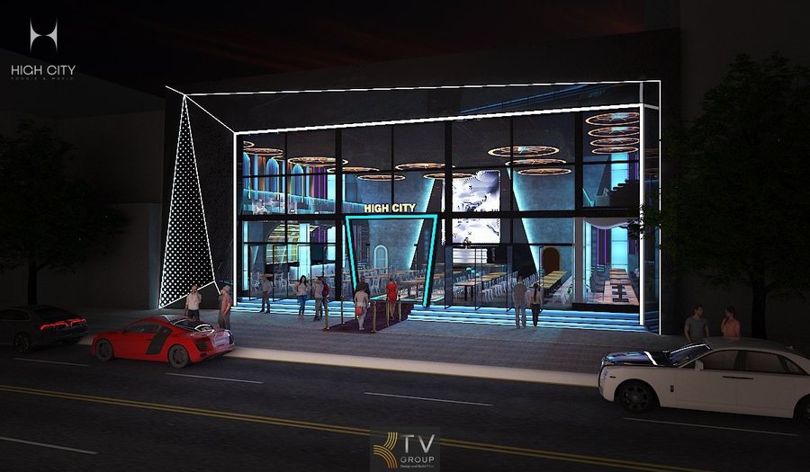 Thiết kế thi công Beer Club hiện đại với sân khấu DJ và màn hình LED trung tâm. Dự án Beer Food Garden phong cách Futuristic do KTV Group thiết kế thi công. 
